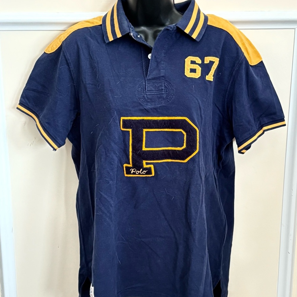 Ralph Lauren Men's Polo Shirt in Navy and Yellow